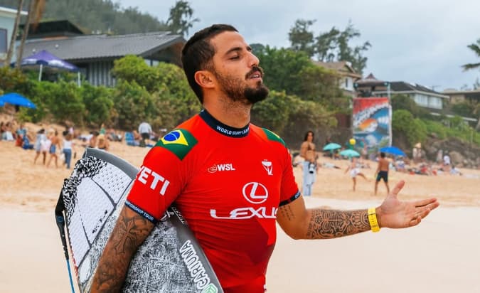 Filipe Toledo em preparação para a WSL (Foto: WSL)