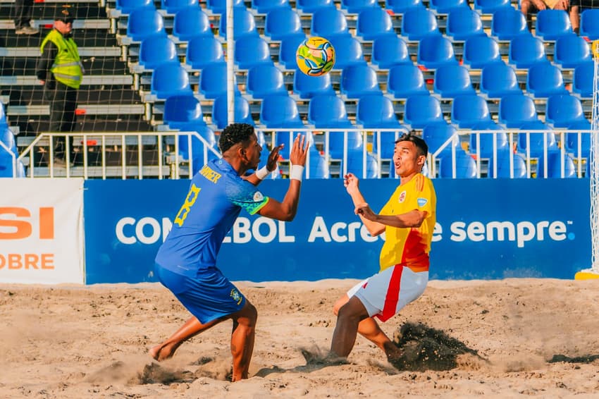 Brasil x Colômbia pela Copa América de Futebol de Praia (foto: Conmebol)