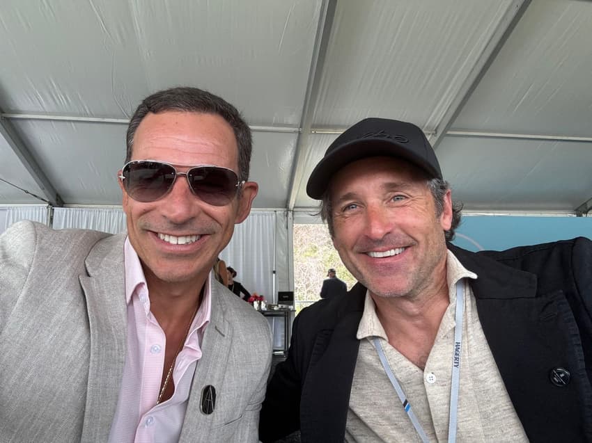 Helio Castroneves e o ator Patrick Dempsey (foto: divulgação)