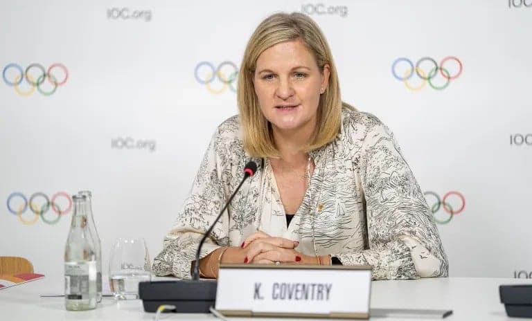 A presidente do COI, Kirsty Coventry 