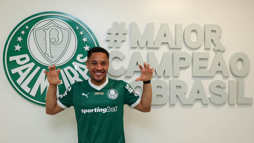 Novo reforço do Palmeiras, Vitor Roque já está inscrito no Campeonato Paulista. (Foto: Cesar Greco/Palmeiras)