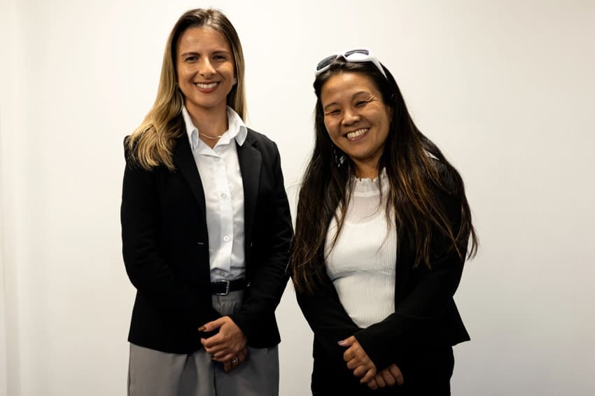 A vice-presidente Rakel Barros e a presidente Cristiane Kajiwara comandam a CBFA para o ciclo de Los Angeles (Foto: Divulgação/CBFA)