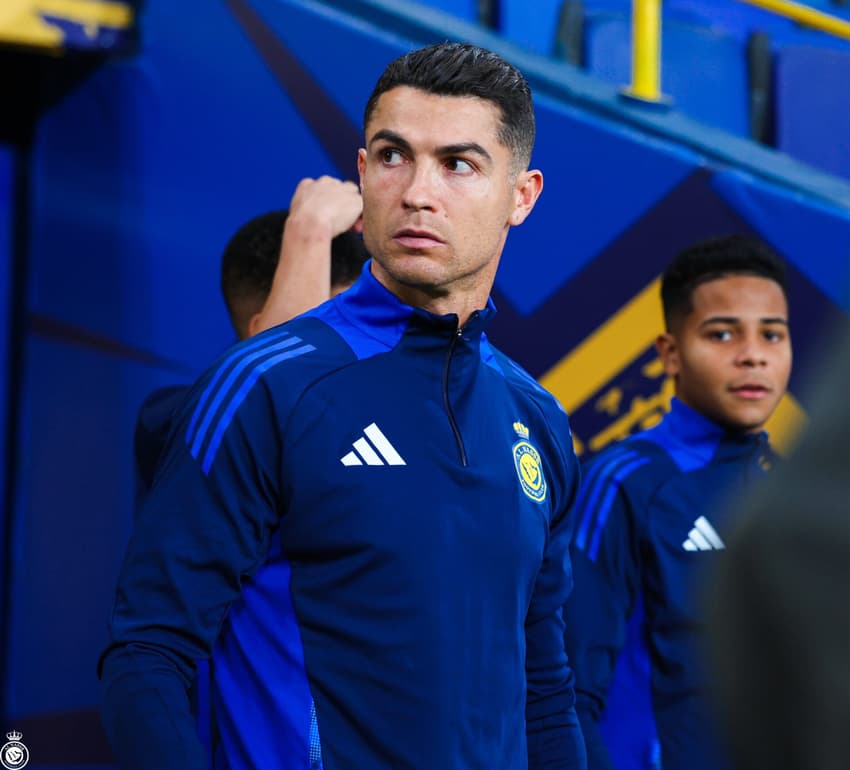 Cristiano Ronaldo durante aquecimento do Al-Nassr