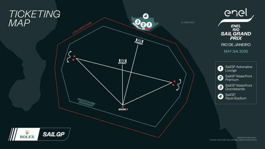 Mapa do SailGP na Baía de Guanabara, no Rio de Janeiro (Foto: Divulgação/SailGP)