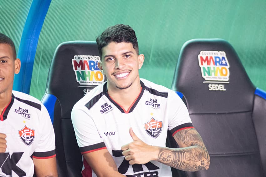 Felipe Cardoso na partida contra o Moto Club Foto: Victor Ferreira / EC Vitória