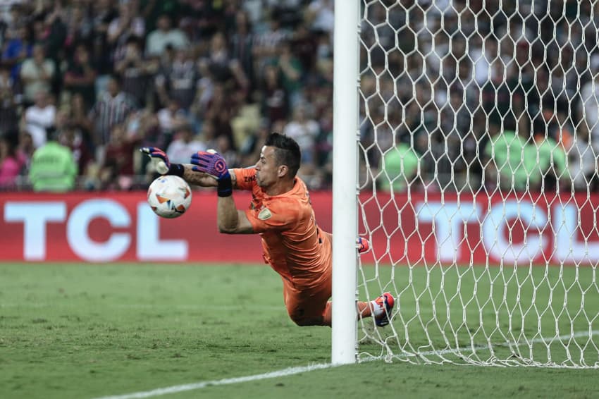Fabio defendendo pênalti pelo Fluminense (Foto: Marcelo Gonçalves/FFC)