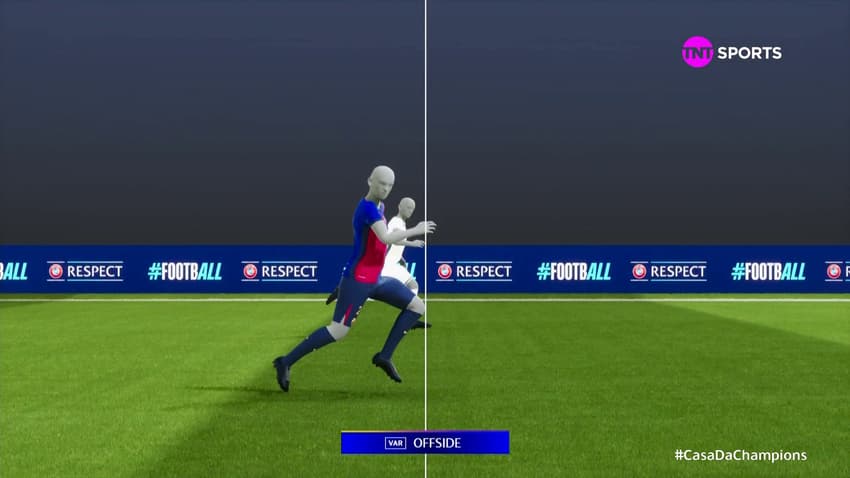Impedimento milimétrico em Barcelona x Inter de Milão