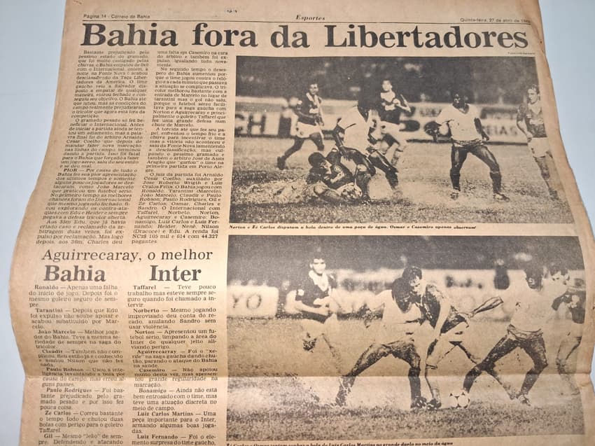 Bahia x Internacional - Libertadores 1989. Foto: Rafael Carmo / Lance!