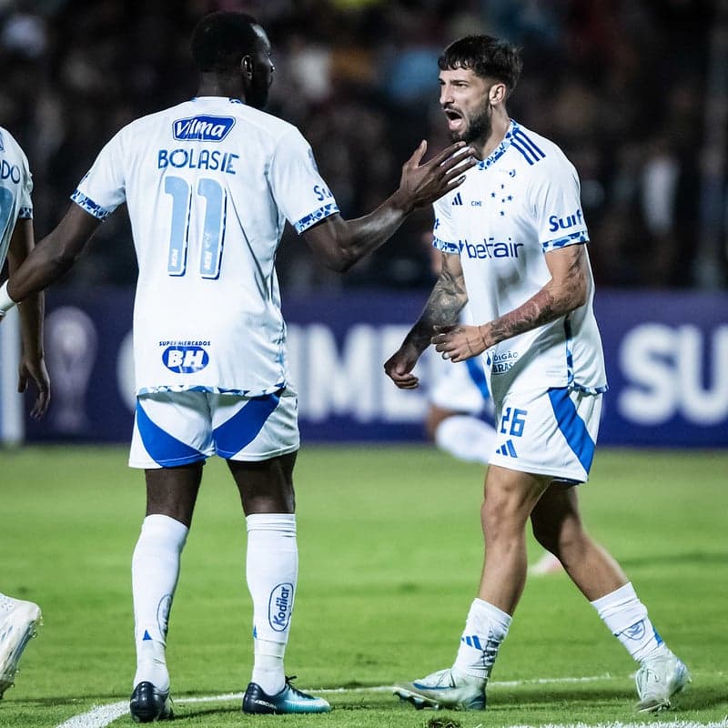 Atacante Lautaro Díaz fez o gol do Cruzeiro contra o Mushuc Runa (Foto: Gustavo Aleixo/Cruzeiro)