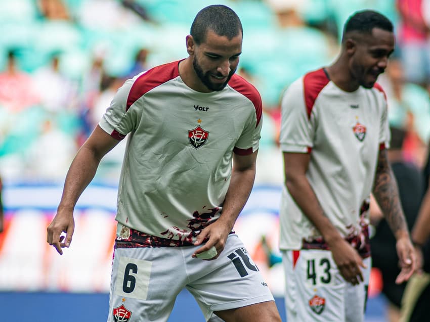 Pepê antes da bola rolar para o Ba-Vi Foto: Victor Ferreira / EC Vitória