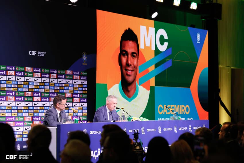 Carlo Ancelotti convocou Casemiro para a disputa dos seus primeiros jogos à frente da Seleção Brasileira