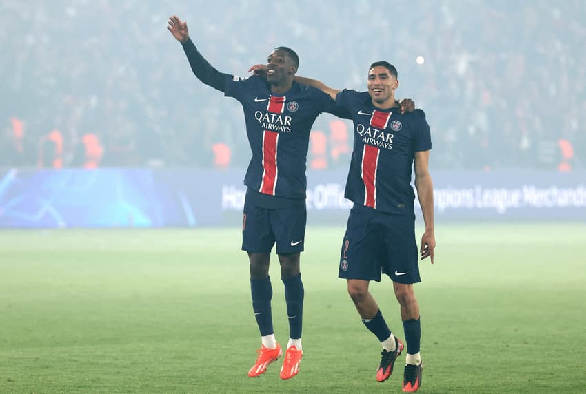 Dembélé e Hakimi comemoram classificação do PSG