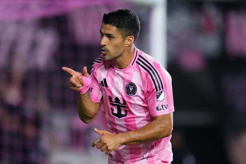 Luis Suárez comemora gol do Inter Miami contra o Columbus Crew