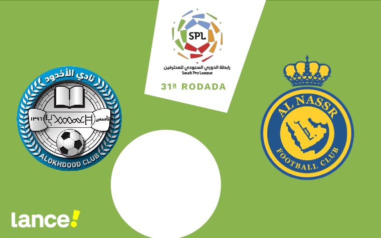 Al Okhdood x Al Nassr pelo Campeonato Saudita (Arte: Lance!)