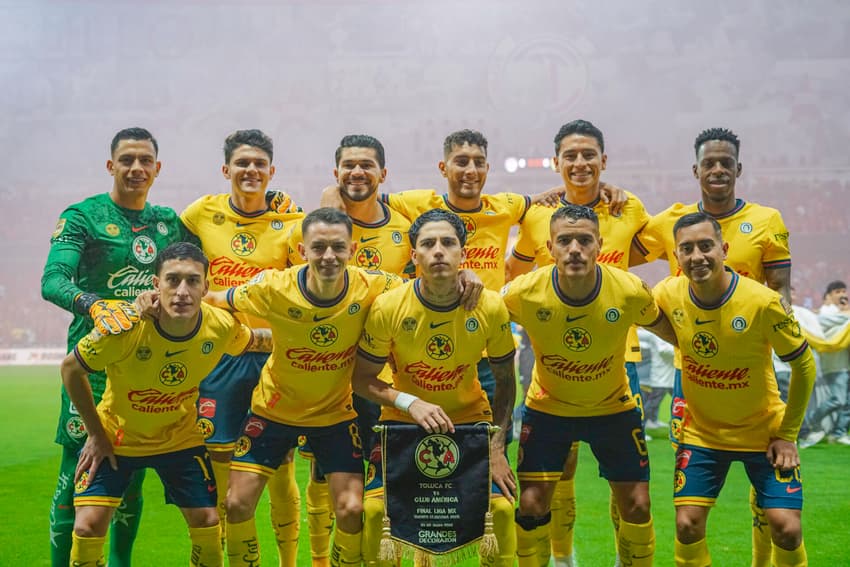 Jogadores do América do México antes da final do Campeonato Mexicano