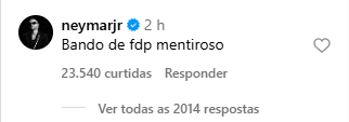 Comentário de Neymar sobre fala de Paparazzo de Flamengo