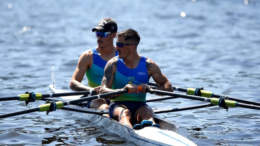 Evaldo Becker e Piedro Tuchtenhagen remo