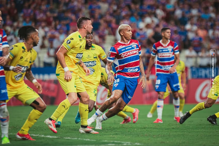 Partida entre Fortaleza e Atlético Bucaramanga, pela Copa Libertadores (Foto: Mateus Lotif/Fortaleza EC)