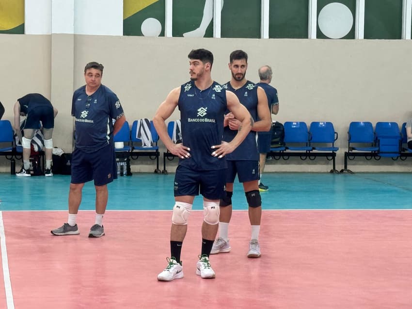 Honorato no treino da Seleção Brasileira masculina de vôlei (foto: Kauhan Fiaux)