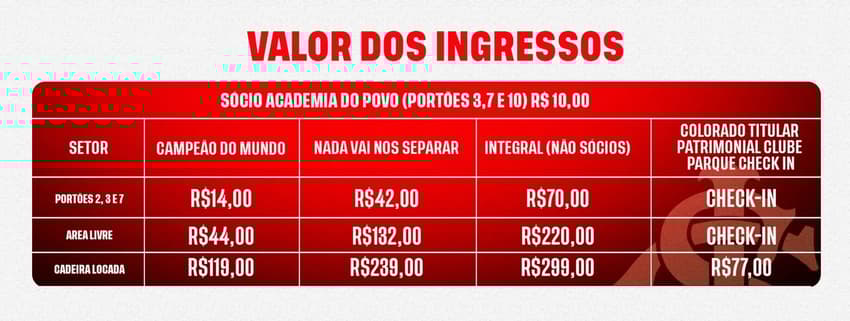 Ingressos para Internacional x Mirassol