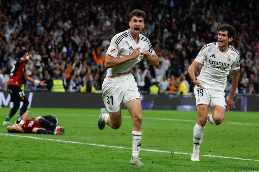 Jacobo comemora gol que garantiu a vitória do Real Madrid sobre o Mallorca, pela La Liga