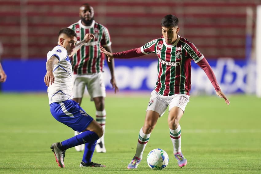Lezcano em campo pelo Fluminense contra o GV San José, pela Sul-Americana