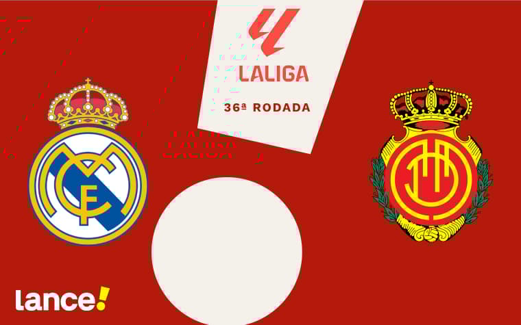 Em clima de despedida de Ancelotti, o Real Madrid recebe o Mallorca pela 36ª rodada de La Liga. Confira onde assistir (Arte: Lance!)