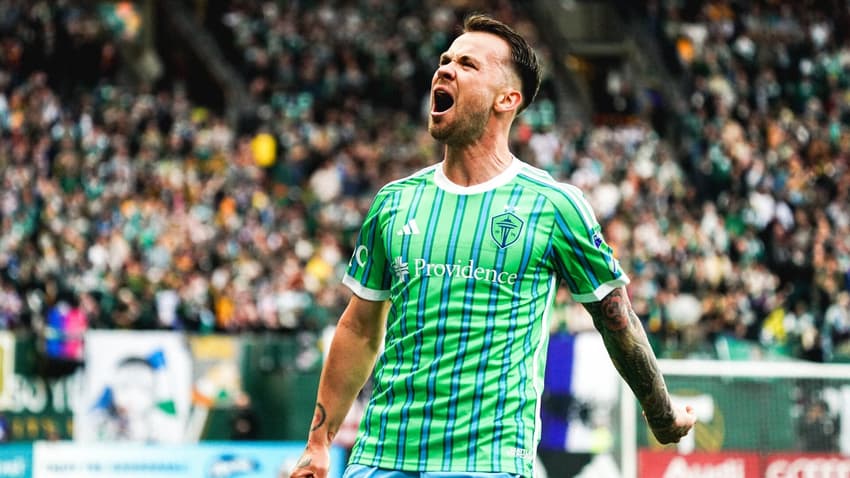 Rusnak comemorando um dos gols do Sounders (Foto: Divulgação/Seattle Sounders)