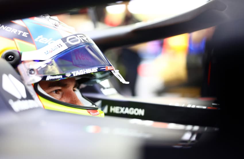 BAHRAIN, BAHRAIN - FEBRUARY 25: Sergio Perez of Mexico and Oracle Red Bull Racing prepares to drive in the garage during day three of F1 Testing at Bahrain International Circuit on February 25, 2023 in Bahrain, Bahrain. (Photo by Mark Thompson/Getty Images) // Getty Images / Red Bull Content Pool // SI202302250047 // Usage for editorial use only //