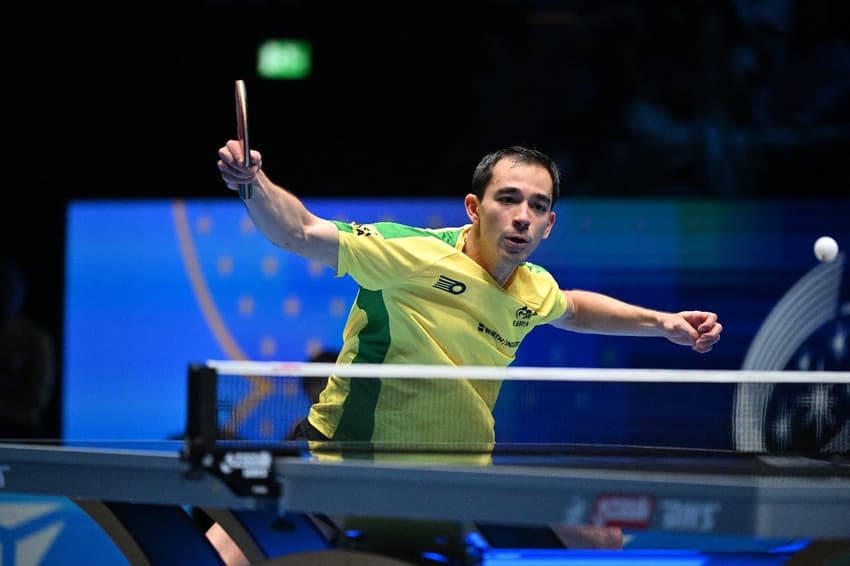 Hugo Calderano bateu os três melhores do ranking na conquista da Copa do Mundo da modalidade. (Foto: Divulgação/ ITTF)
