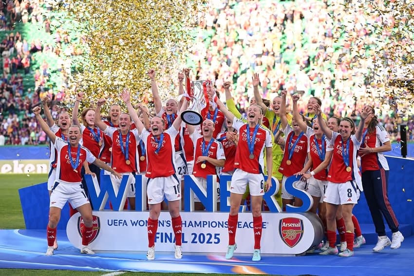 Arsenal campeão da Champions feminina. (Foto: Arsenal/Divulgação)
