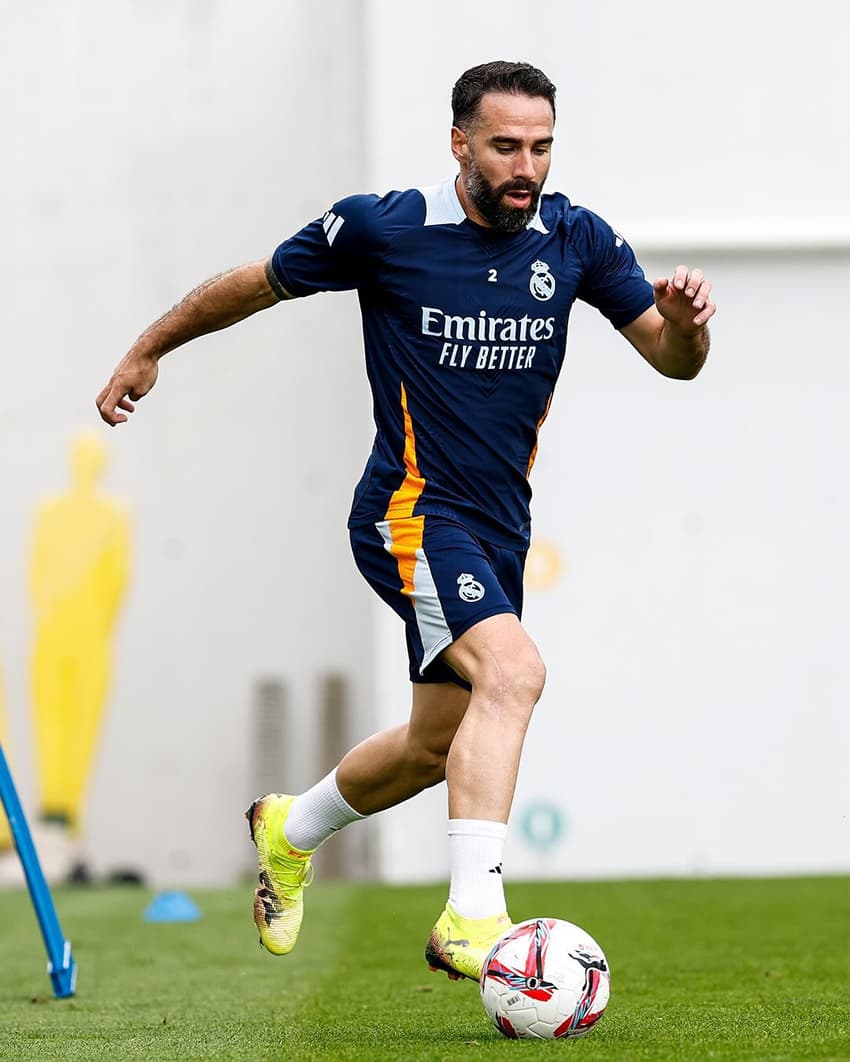 Carvajal no treino do Real Madrid