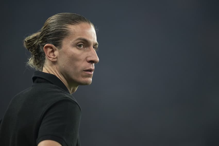 Filipe Luís concede entrevista coletiva após vitória do Flamengo sobre o Bahia