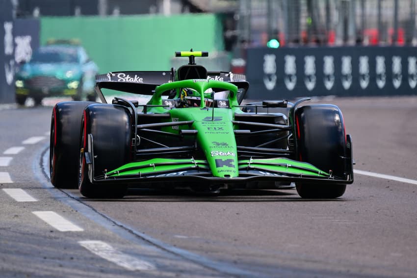 Kick Sauber's Brazilian driver Gabriel Bortoleto races during a practice session for the 2025 Emilia Romagna Formula One Grand Prix at the Imola autodrome in Imola, on May 17, 2025. (Photo by Andrej ISAKOVIC / AFP)