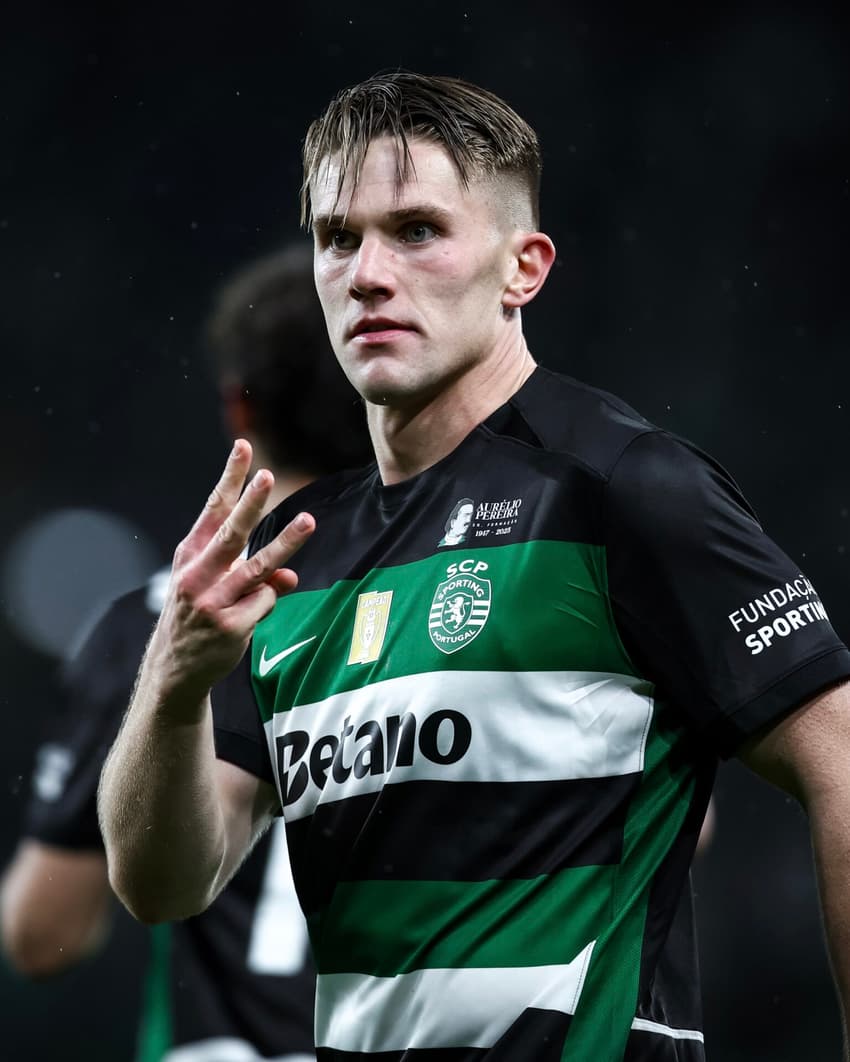 Gyokeres comemorando gol pelo Sporting