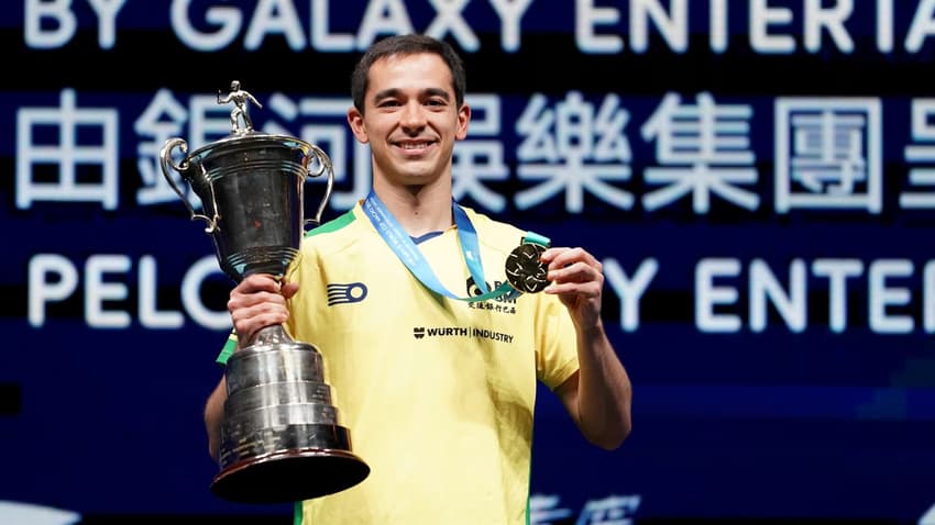 Hugo Calderano foi campeão da Copa do Mundo de tênis de mesa