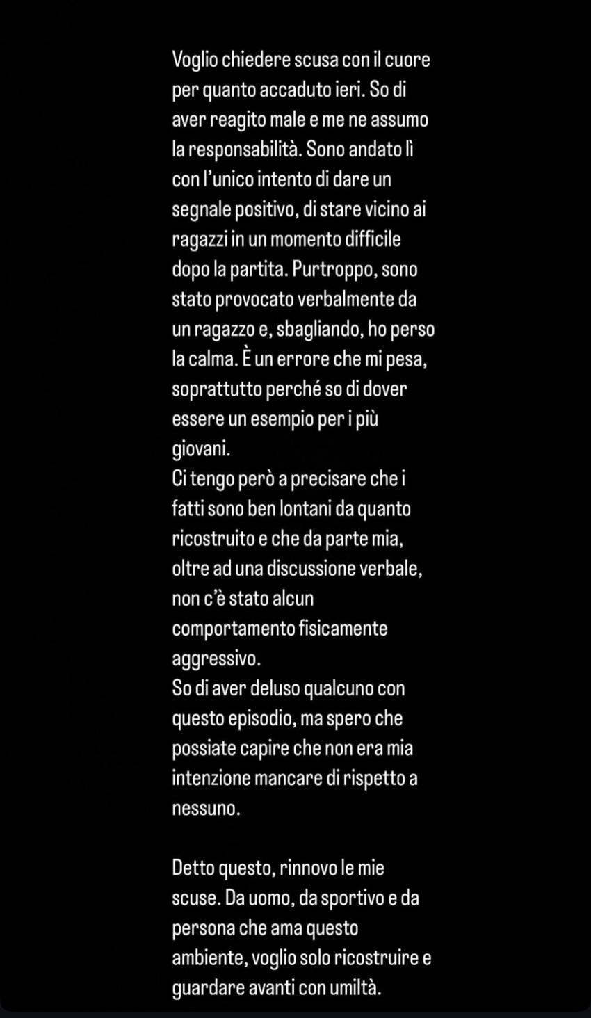 Zaniolo se manifestou a respeito do suposto caso de agressão por meio dos stories do Instagram (Foto: Reprodução/Instagram)