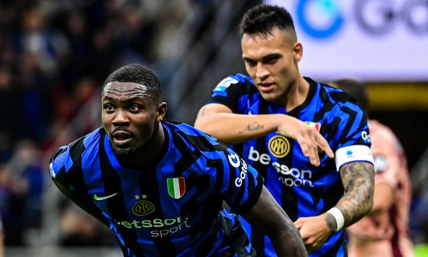 Marcus Thuram e Lautaro Martínez são a dupla de ataque da Inter de Milão (Foto: AFP)
