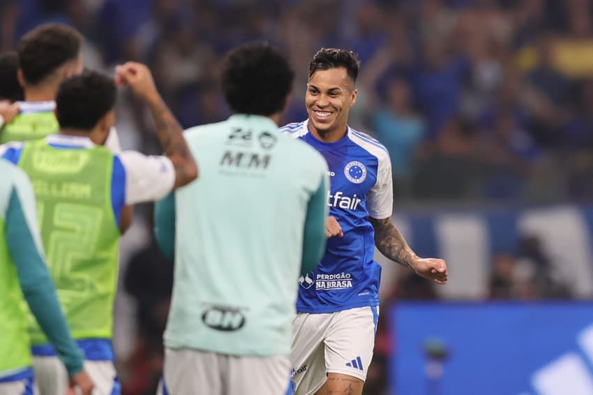 Kaio Jorge comemora seu gol no jogo do Cruzeiro contra o Flamengo