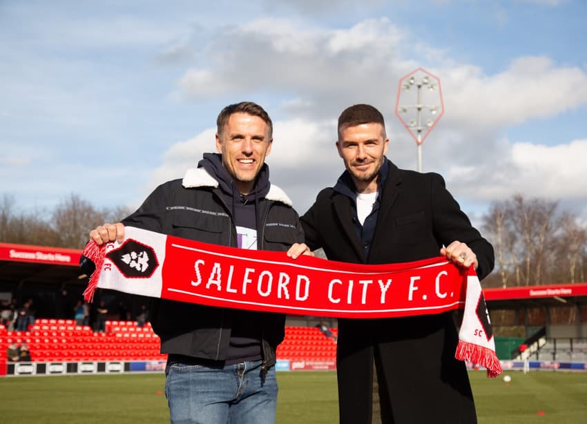 Phil Neville e Beckham no Salford City