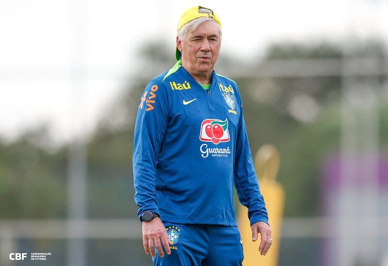 Carlo Ancelotti encerra primeira semana completa de treinos à frente da Seleção Brasileira, no CT Joaquim Grava. (Foto: Rafael Ribeiro/ CBF)