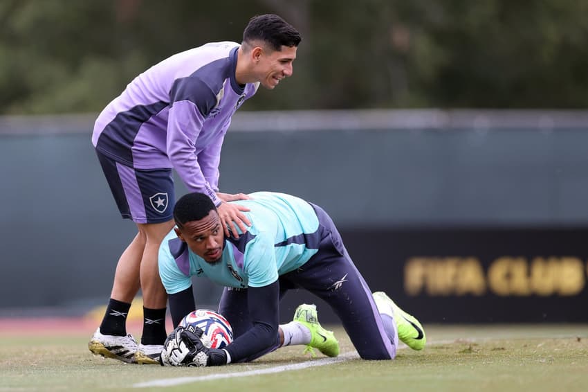 John e Savarino em treino do Botafogo nos Estados Unidos (Foto: Vítor Silva/Botafogo)