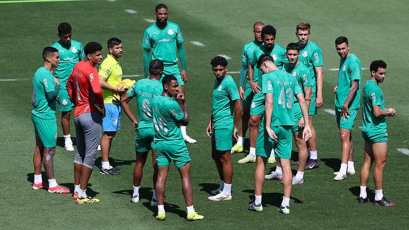 Elenco do Palmeiras treina utilizando como base uma universidade na Carolina do Norte. (Foto: Cesar Greco/Palmeiras)
