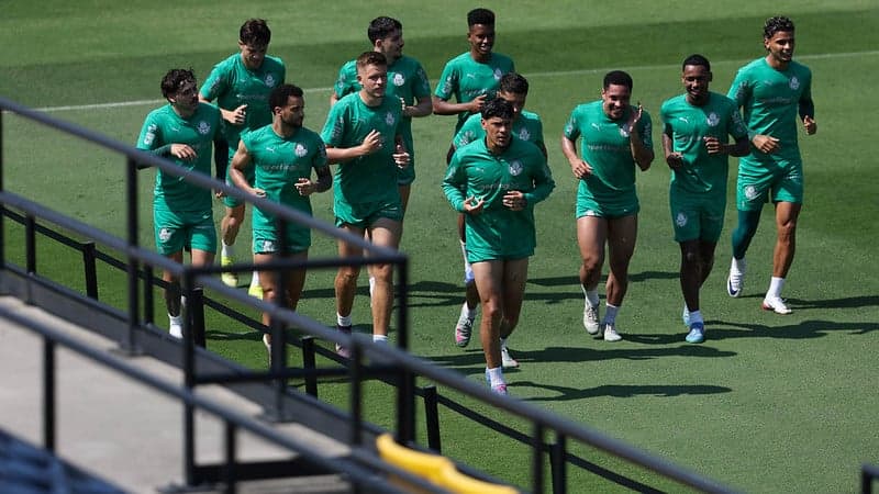 Elenco do Palmeiras treina na Universidade da Carolina do Norte. (Foto: Cesar Greco/Palmeiras)