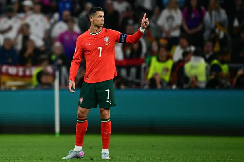 Cristiano Ronaldo em Portugal x Alemanha, pela Nations League. (Foto: Tobias Schwarz/AFP)