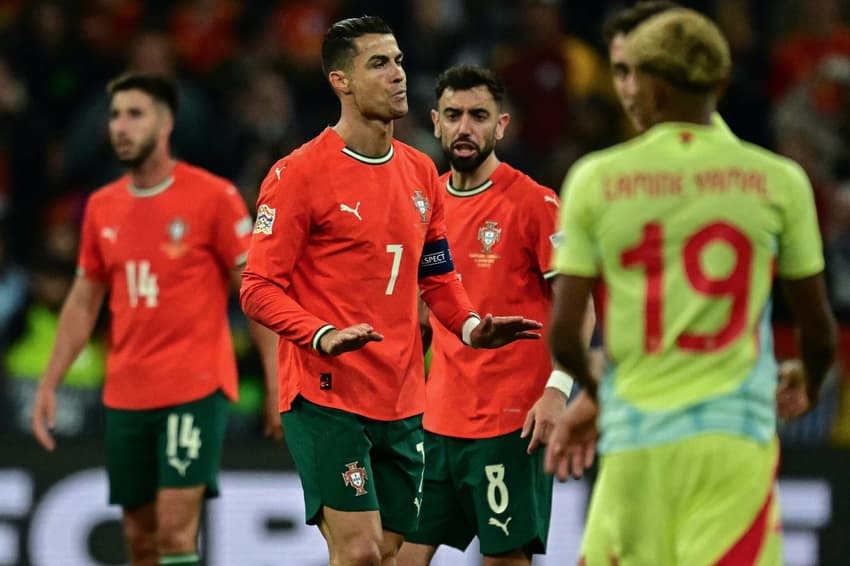 Cristiano Ronaldo na final da Nations League após fazer o gol