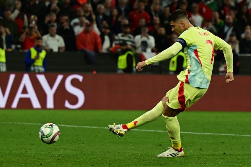 Morata perdeu o pênalti na final da Nations League entre Portugal e Espanha, sofrendo ameaças de morte depois (Foto: Tobias SCHWARZ / AFP)