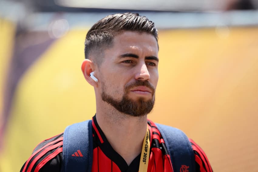 Jorginho na chegada para Flamengo x Chelsea no Mundial