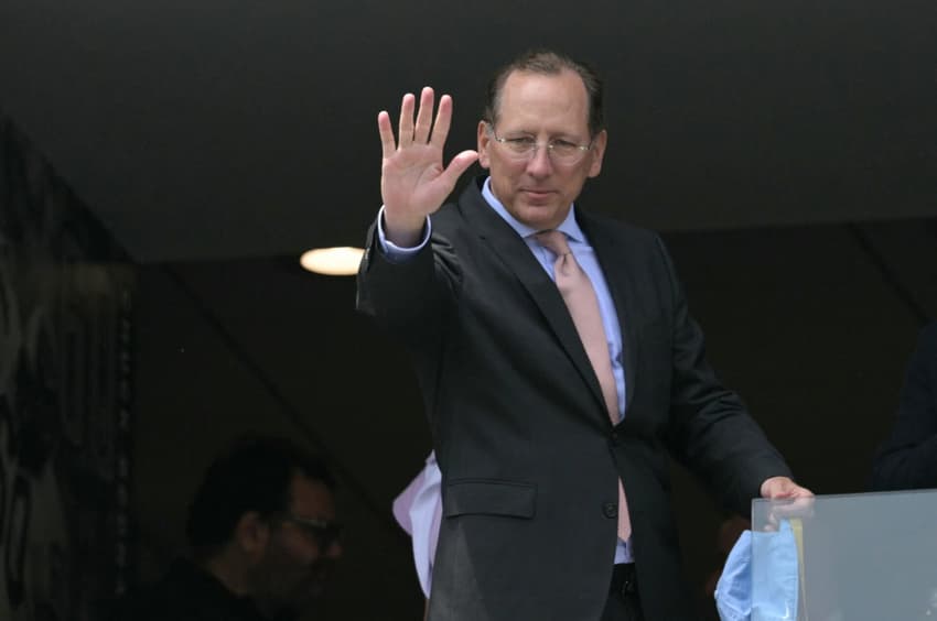 John Textor no Lincoln Field para acompanhar Palmeiras x Botafogo (Foto: Juan Mabromata/AFP)
