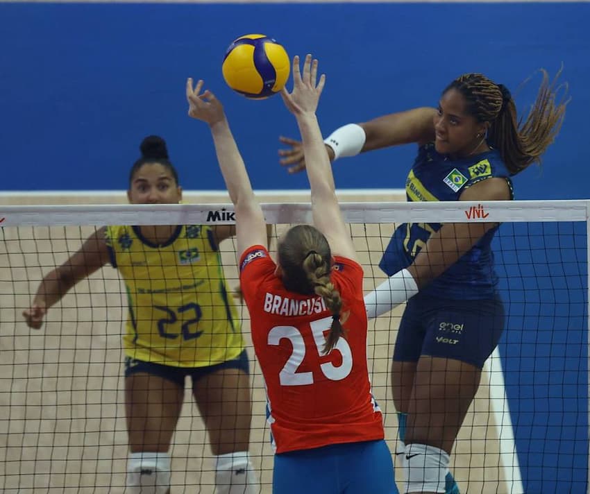 Brasil x Tchéquia, VNL feminina, no Maracanãzinho (foto: VNL)